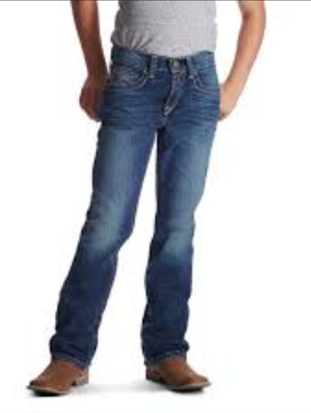 Ariat Boy's B5 Slim Boundary Stackable Straight Leg Jeans-14